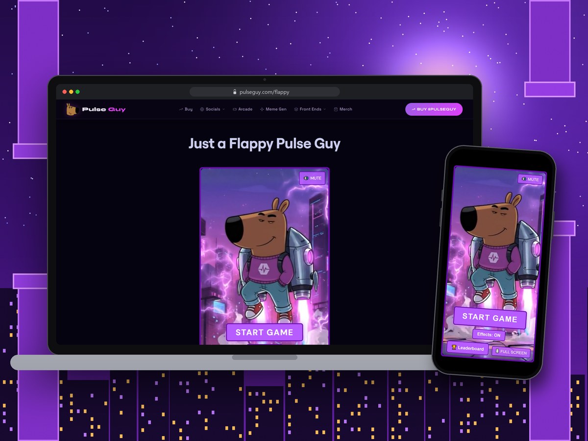 Just a Flappy Pulse Guy on a laptop and a phone