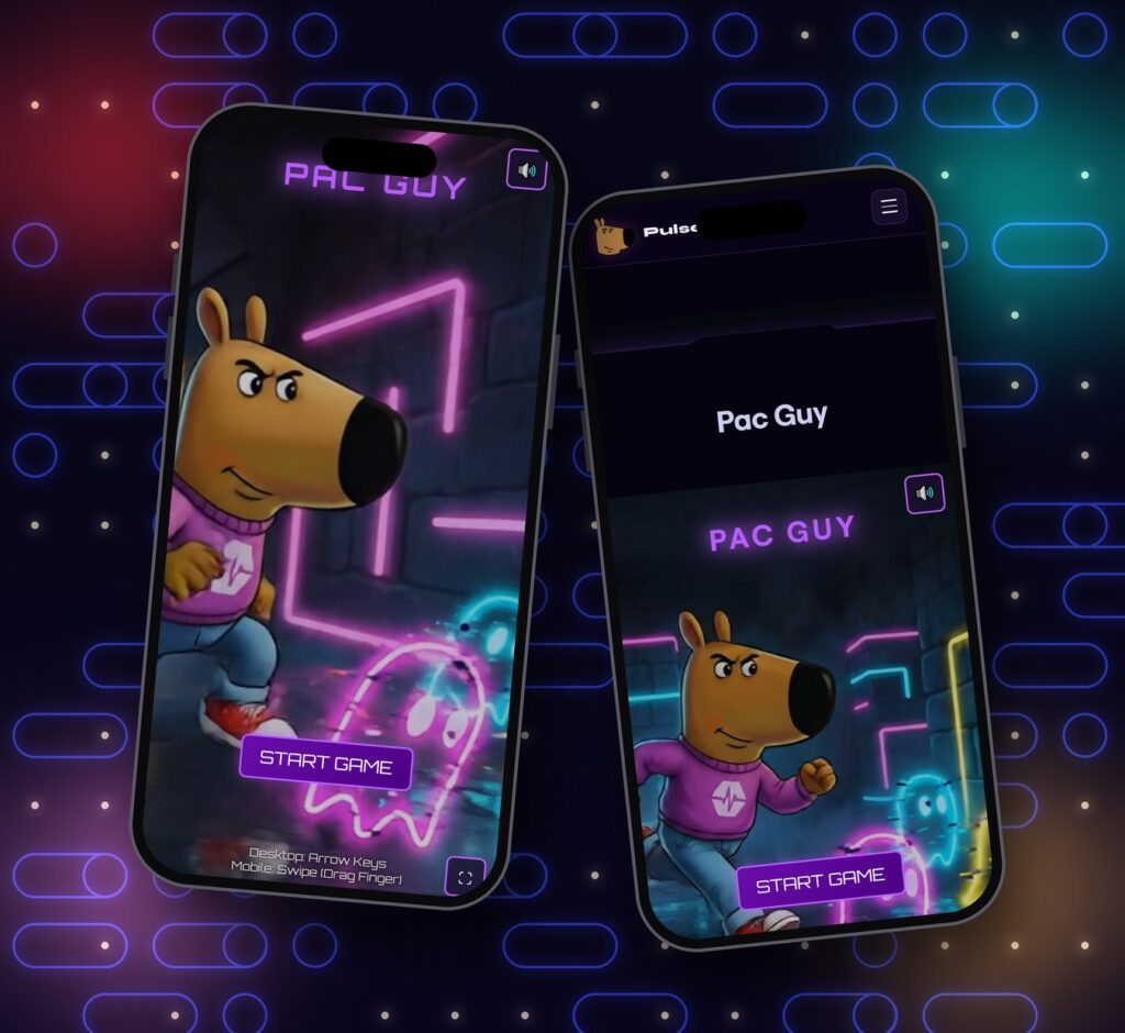 Pac Guy mobile view on a phone