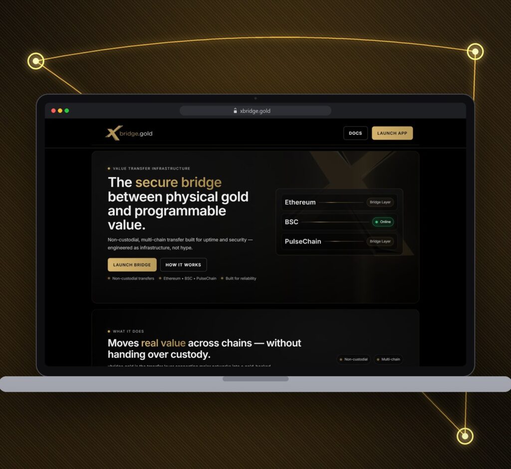 xBridge Gold desktop view on a laptop